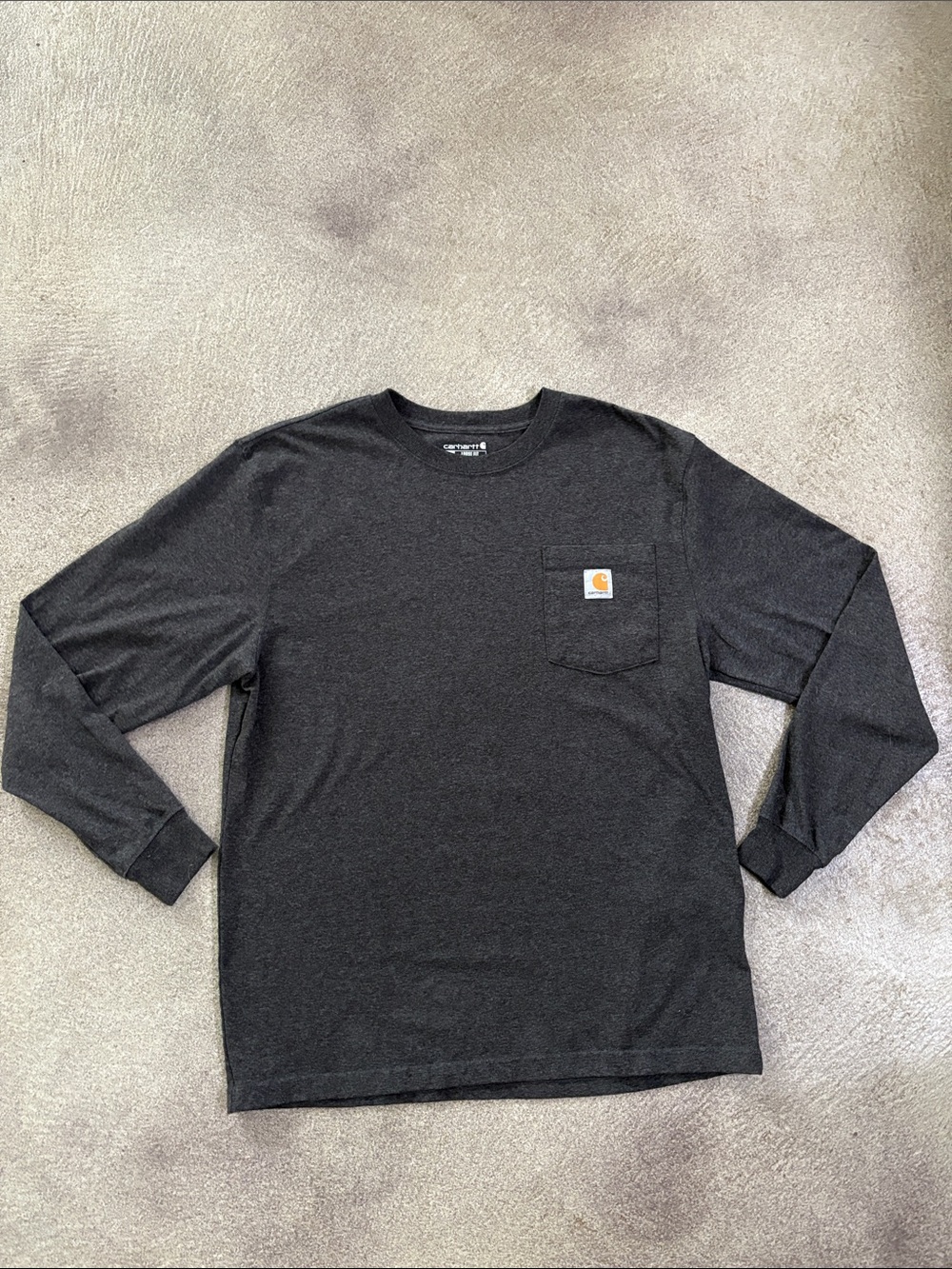 Men’s Carhartt Long Sleeve Pocket Tee - Dark Charcoal (M)
